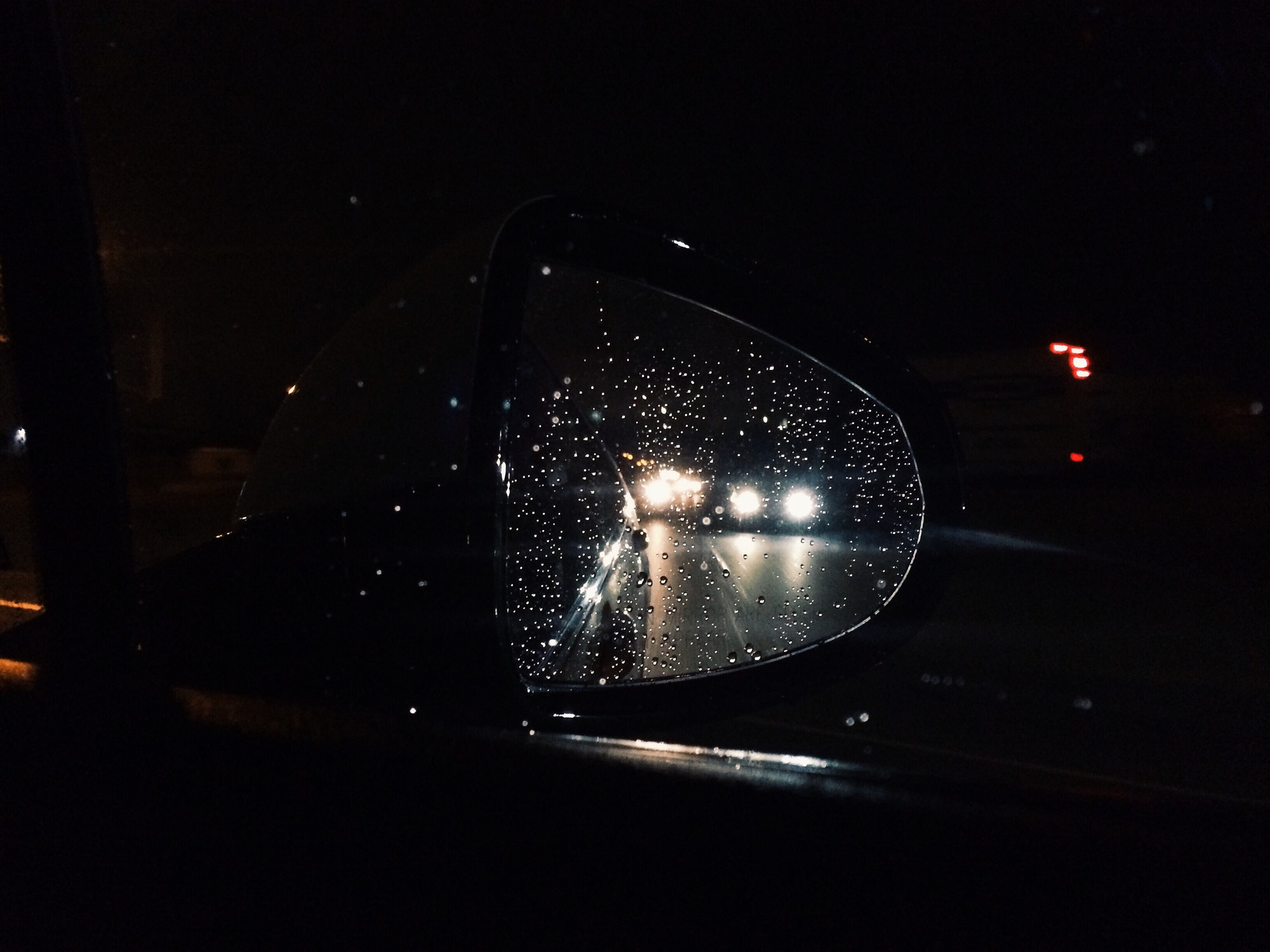 Night drive in the rain