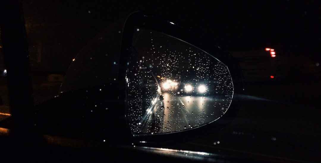 Night drive in the rain